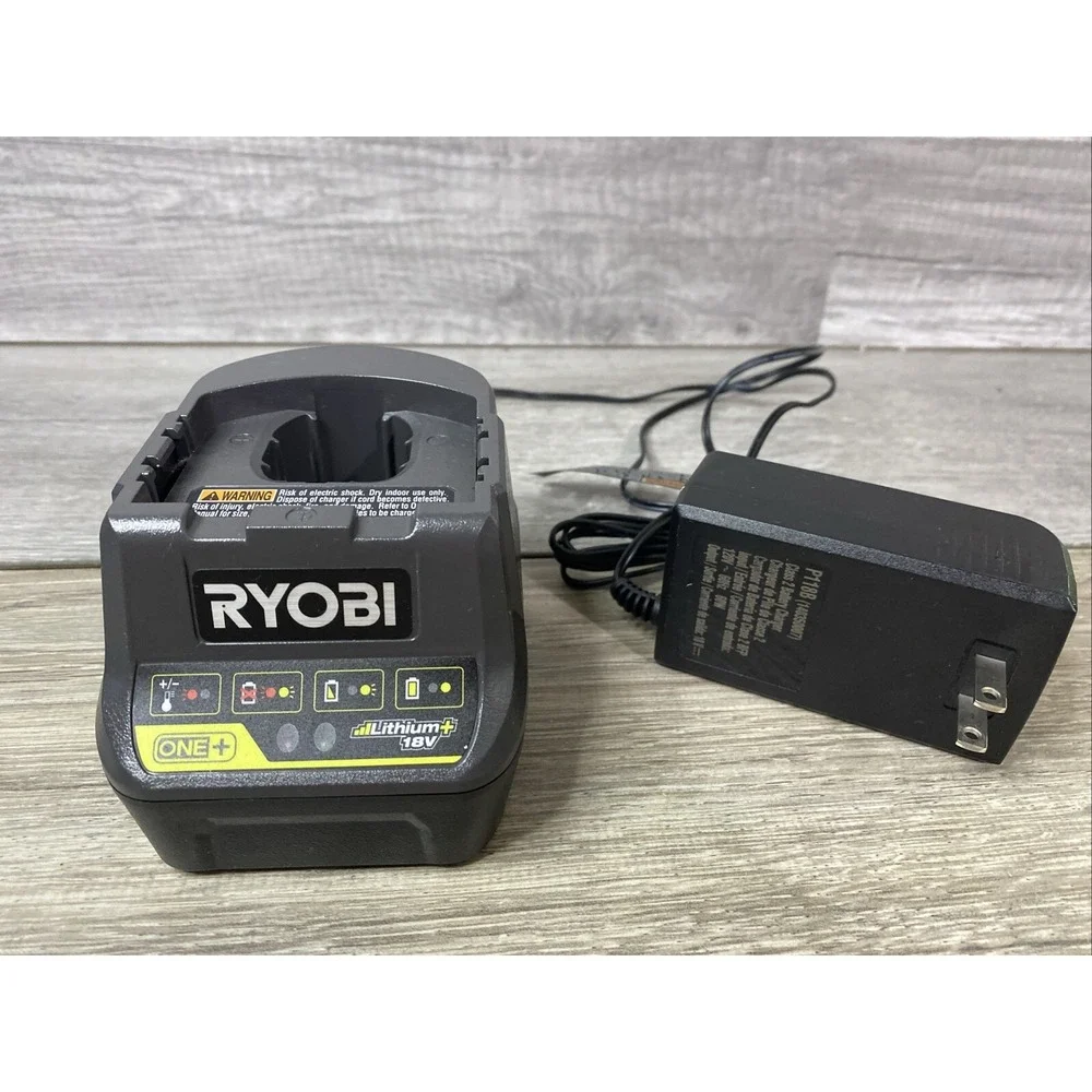Ryobi Battery Charger P118B 18V ONE+ Lithium+ Gray Excellent LED Diagnostics